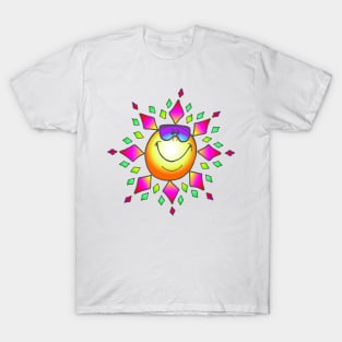 Smiling Sunglasses Sun Children's Rainbow Cartoon Shirt T-Shirt